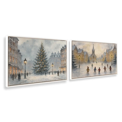 Silent Night Square Set of 2 Canvas Prints