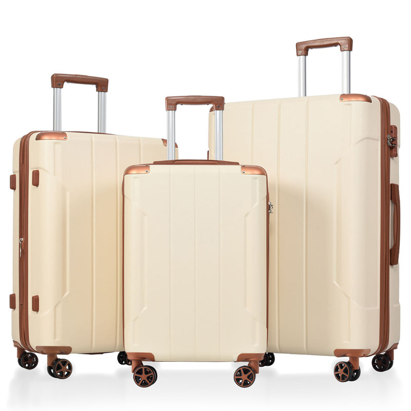 Ensemble de 3 valises extensibles à coque rigide en ABS avec double pivot, ensemble de bagages avec serrure TSA (20/24/28 pouces)