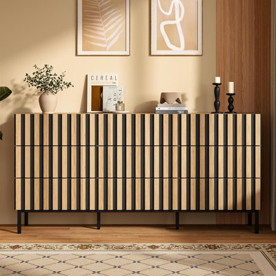 Solid Wood 150 cm W Chest of 9 Drawers