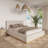 Jadon Solid Wood Corduroy Upholstered Bed Frame-2072197553