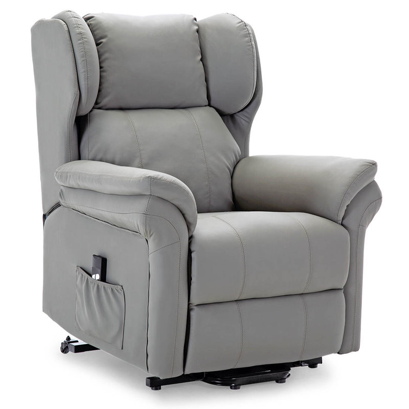 Shropshire 88cm Wide Lift Assist Wing Chair Recliner, Grey