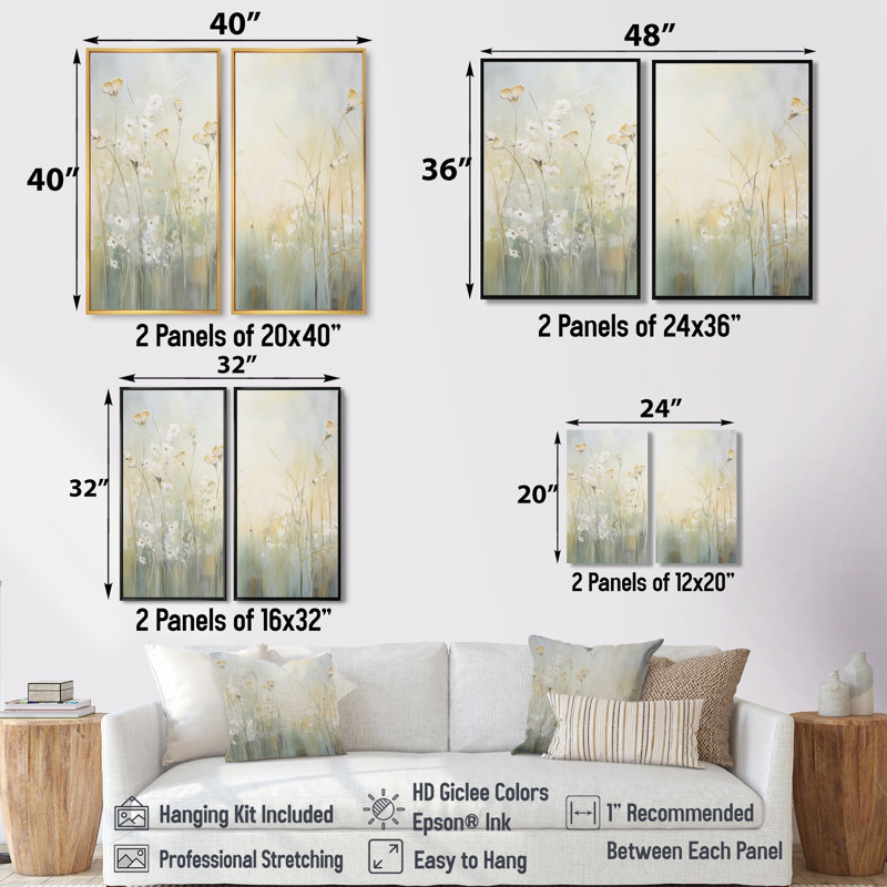 Maiwenn - Art mural moderne sur toile 2 pièces, Brown, H 36 po x l 48 po, Impression encadrée flottante