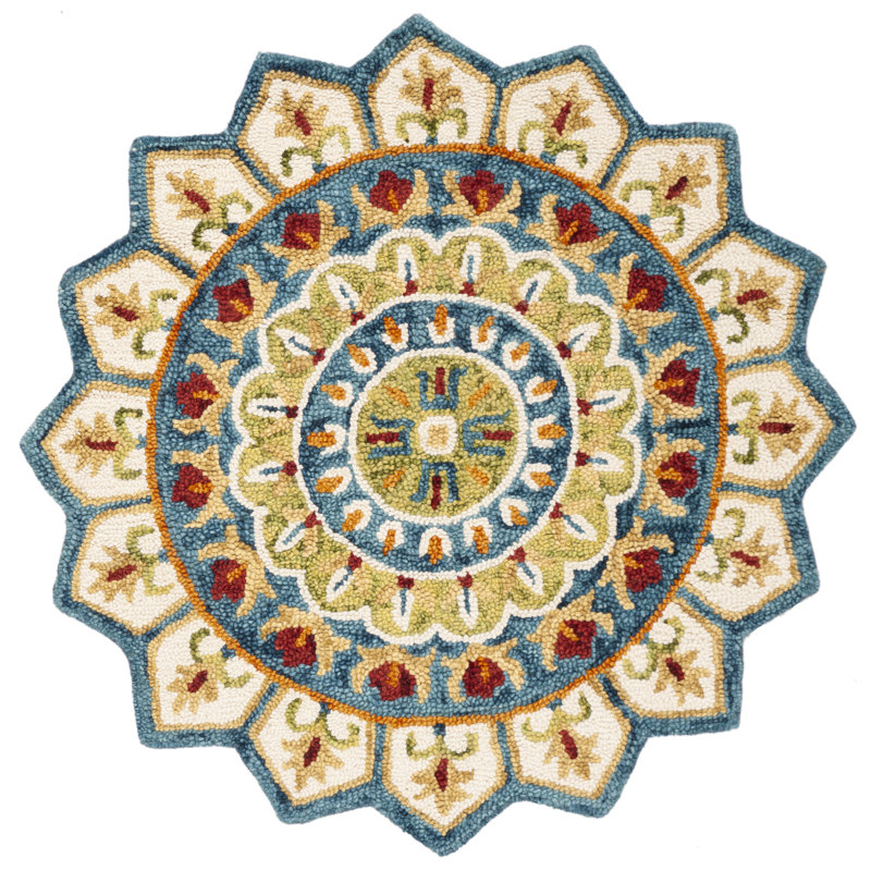 Corine oriental hand-tufted wool and cotton rug, Rond 9 pi