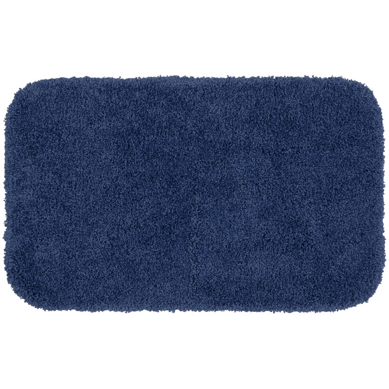 Tapis pour salle de bain en nylon Treye avec envers antidérapant, Rectangle 30 po x 50 po, Bleu marine