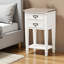 Table de chevet 2 tiroirs Flora, chêne vieilli et blanc délavé H 25,34 po x l 15,46 po x P 11,51 po