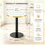 Table basse ronde de luxe moderne 23,6 po, plateau en panneau de fibres à densité moyenne à texture marbrée avec finition peinture UV, bordure en acier inoxydable, pieds en métal, table d'appoint de salon-130621717