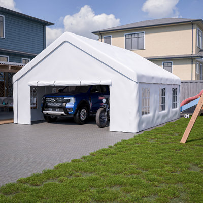 Abri pour événements 20 x 20 pi avec côtés détachables et abri d'auto - équipé de solutions de rangement pour diverses occasions extérieures