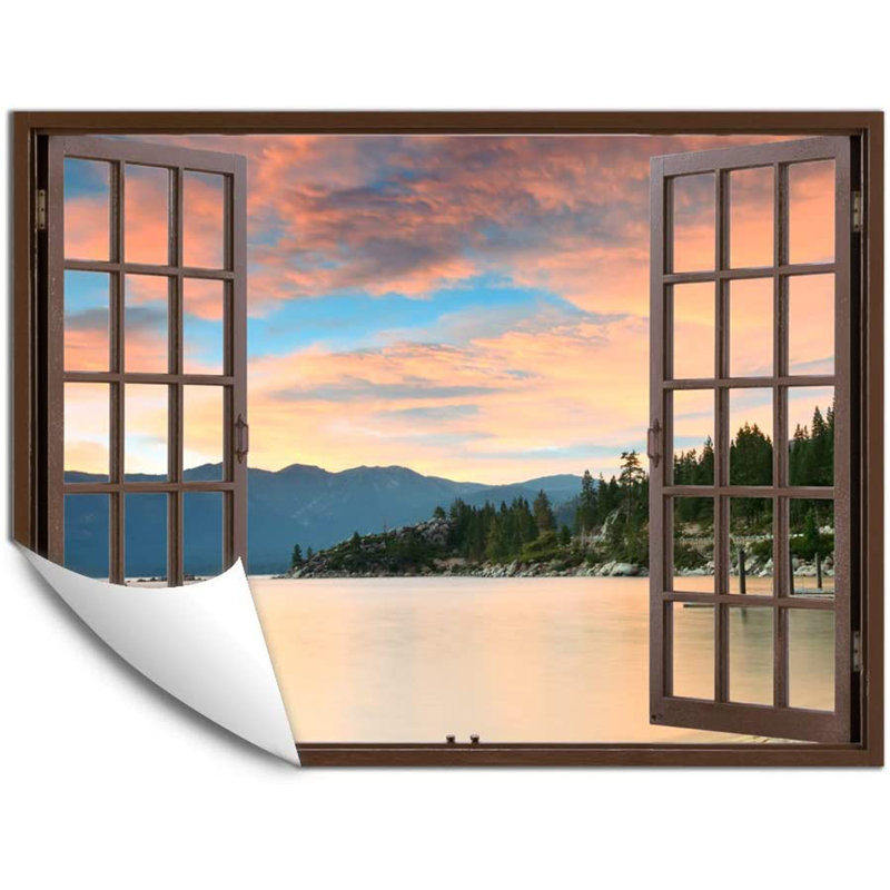 Window Brown Scenery Peel & Stick Border, 36" W x 48" L