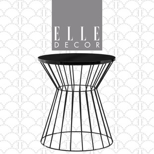 Elle Decor Lulu Modern Hourglass Metal End Table, Decorative Round Accent Coffee Table or Nightstand