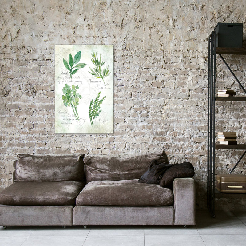 Herbes fraîches ii, reproduction d’art sur toile tendue, H 40 po x l 26 po x P 1,5 po, Toile tendue, Pas de tapis