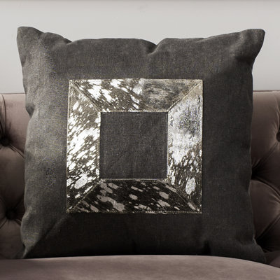 Plaid Cowhide Throw Pillow