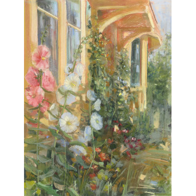 " Summer Hollyhocks " by Carol Rowan