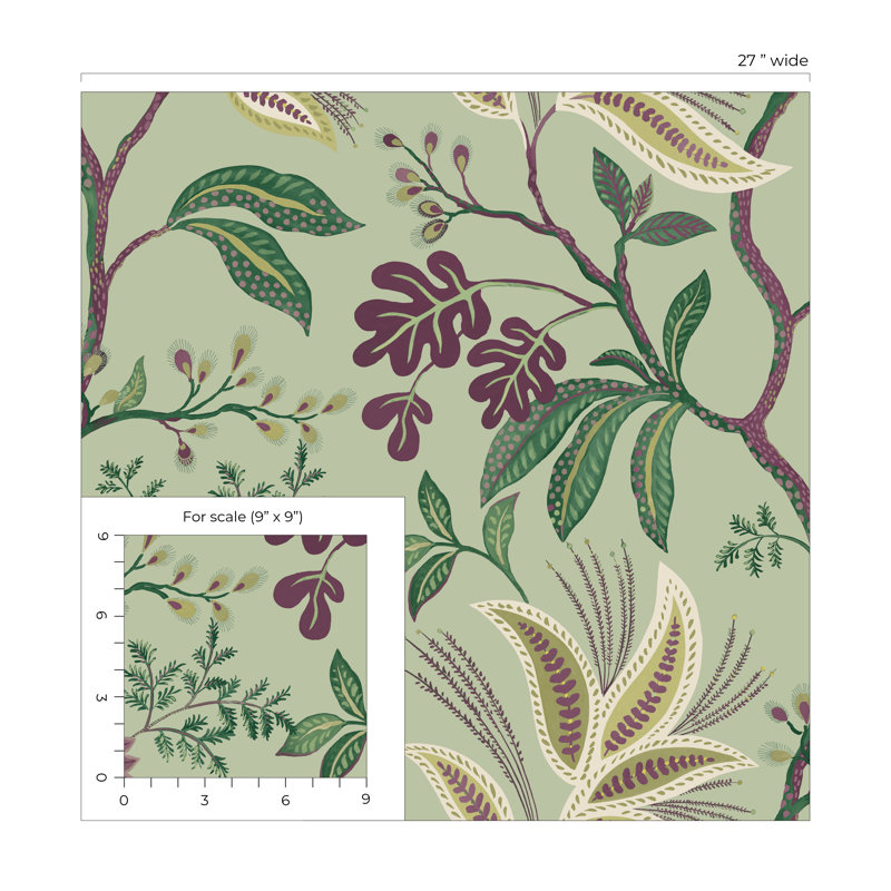 Rouleau de fleurs Addiston, Mauve / vert / crème