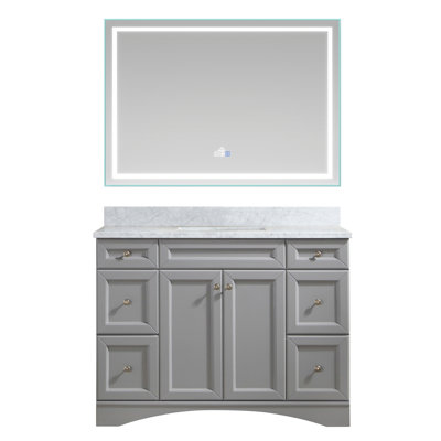 48'' Single Bathroom Vanity with Carrara Marble Top