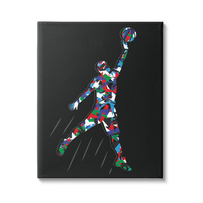 Art mural sur toile à motif abstrait de joueur de basketball par Arrolynn Weiderhold