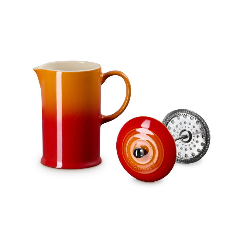 Le Creuset Stoneware 34 Oz. French Press, Cerise, Flame