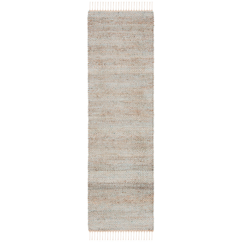Tapis en jute tissé à la main en fibre naturelle, Tapis de couloir 2 pi 3 po x 8 pi