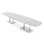 Arc-Boat Meeting Room Table With Double Metal Post Base 2 Power And Data Modules