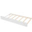 Lit de jour simple blanc avec lit gigogne escamotable, lit gigogne en bois massif, pour la maison