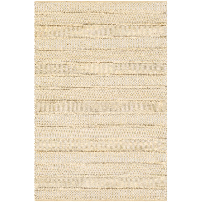 Handwoven Flatweave Cream Area Rug, Rectangle 2' x 3'
