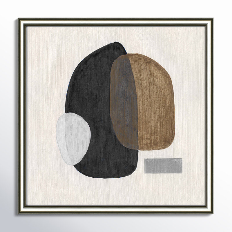 Art mural Inola Neutral Stones III, H 18,25 po x l 18,25 po x P 0,88 po, Argent argent