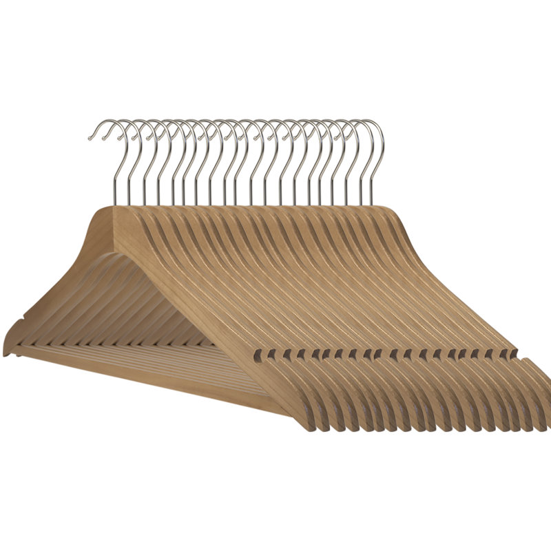 Cintre en bois naturel Presley antidérapant pour costume / manteau