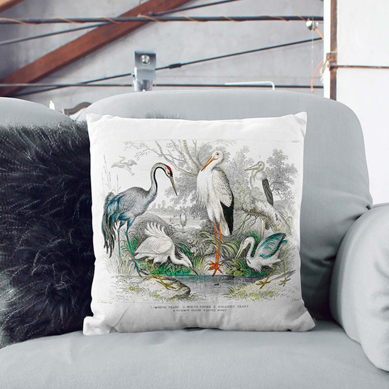 Floral Square Throw Cushion, 55cm H x 55cm W x 20cm D