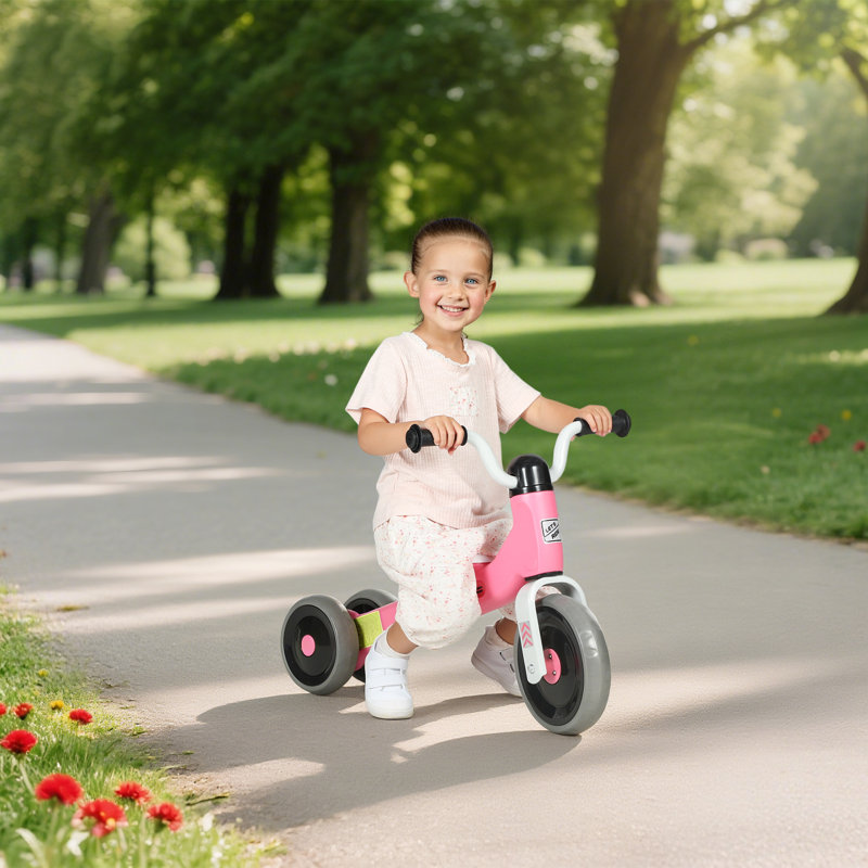 Vélo d'équilibre pour bébé avec 3 roues silencieuses pour 12 à 36 mois, vert