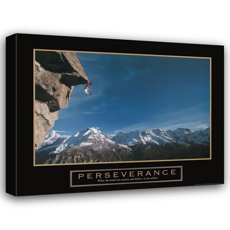 Art sur toile tendue par Millwood Pines Frontline Gallery, titre: Perseverance, Cliffhanger, H 36 po x l 45 po