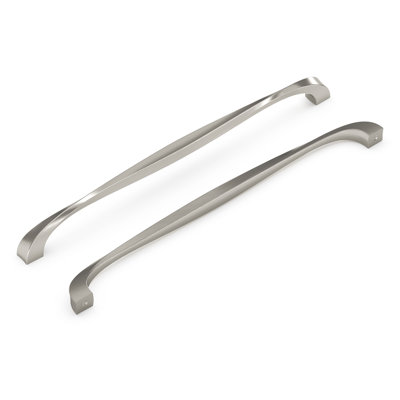 Twist Collection Handle Pull - 12" Center to Center Cabinet Pull Satin Nickel - Transitional Hardware for Drawers & Cabinets