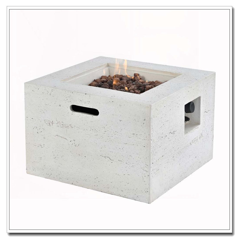 Outdoor Square Fire Pit, Beige