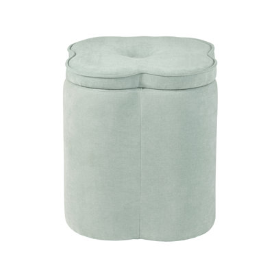 Chenille Flower Ottoman W/ Storage
