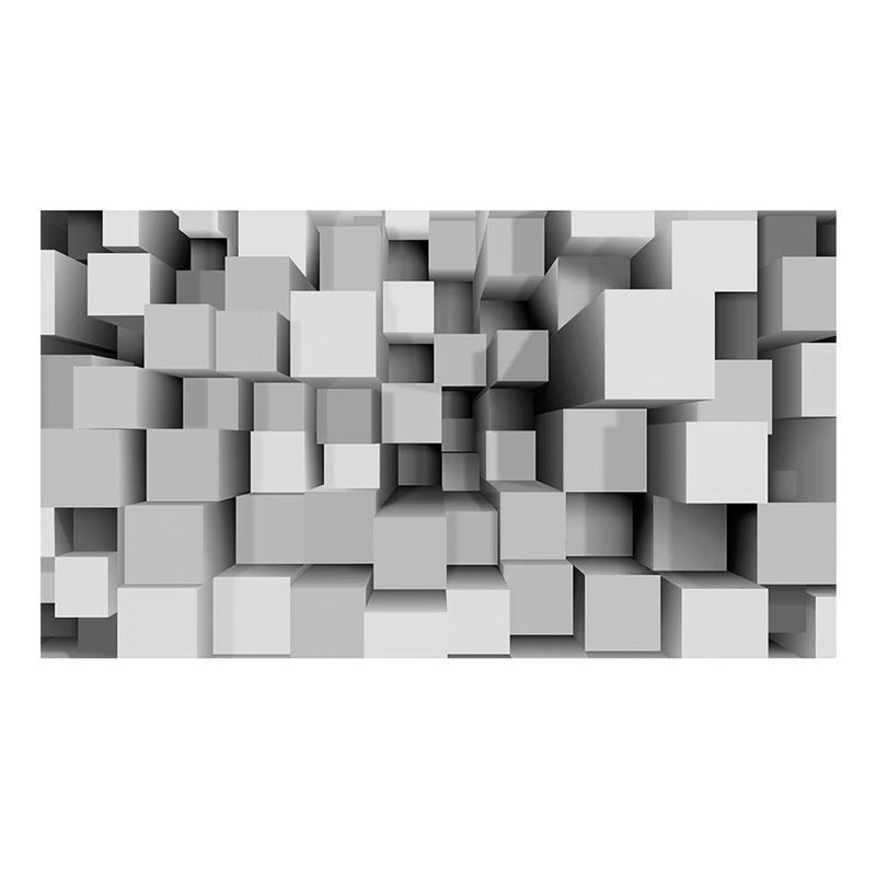 Ammiel Wall Mural, 96" L x 135" W, Grey, Peel & Stick