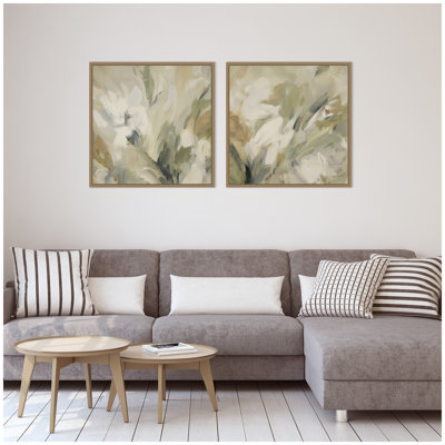 Olive Bloom No. 3 & No. 2 2 Piece Framed Canvas Wall Art Set by Amy Lighthall