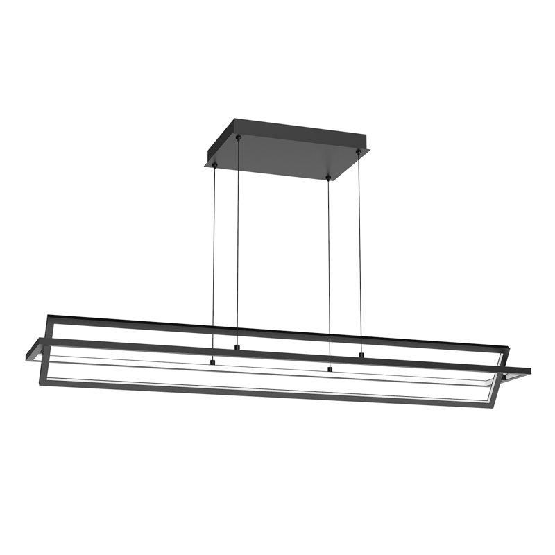 Mondrian 2 - Light LED Pendant, 6.75" H x 47.25" W x 9.875" D, Black