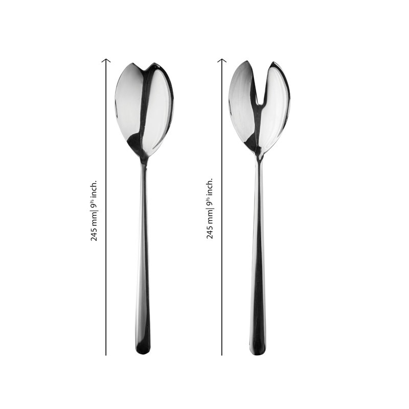 Linea Stainless Steel Salad Servers, Silver