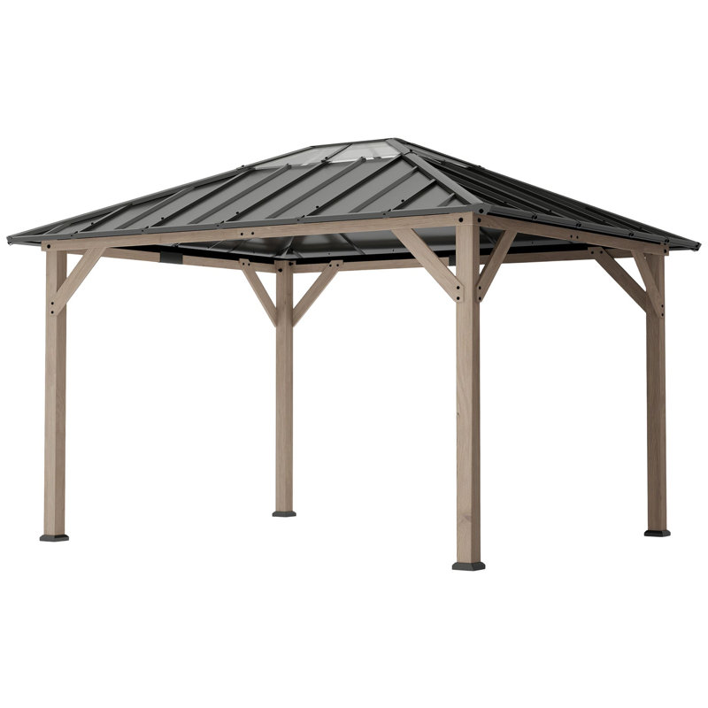 Abri de jardin en bois de sapin 1 pièce, H 108,3 po x l 144,9 po x P 120,5 po
