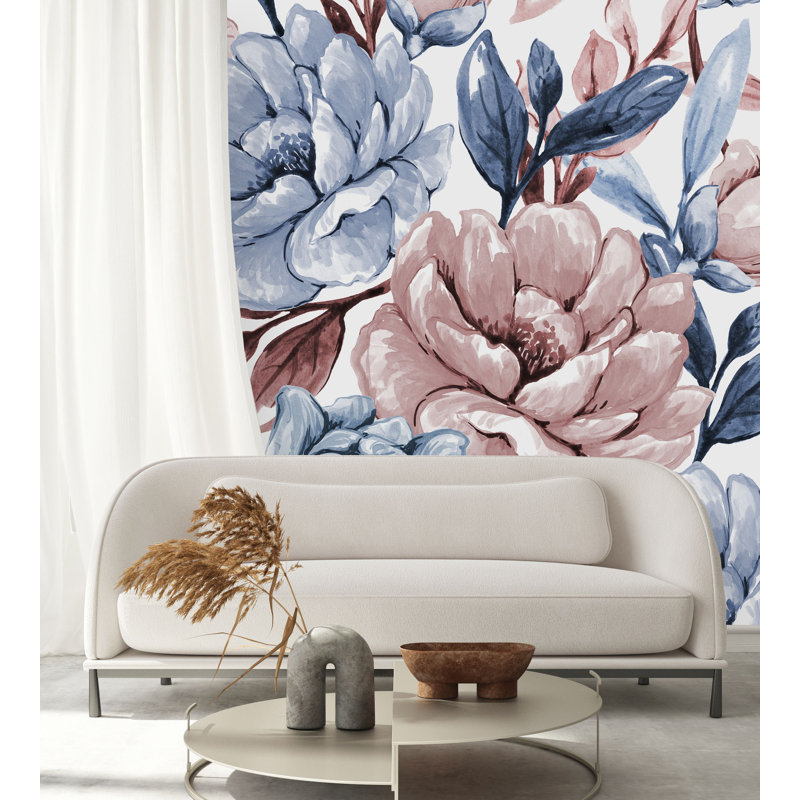 Peel & Stick Floral Wall Mural, 100" W x 8.33" L