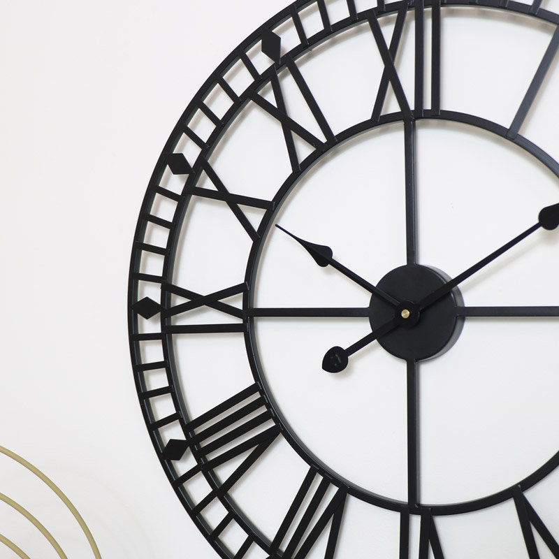 Zabala Metal Wall Clock, Black