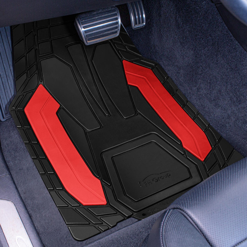 Rubber Floor Mats Full Set, Red