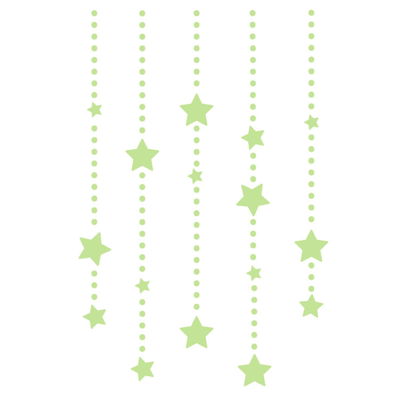 Décalcomanie murale étoile éléments suspendus, H 45 po x l 30 po x P 0,01 po, Tarte à la lime