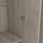 Armoire à 3 portes à volets avec des tablettes spacieuses pour les chambres modernes et organisées, fabrication en panneau de fibres à densité moyenne de haute qualité.-1407085046