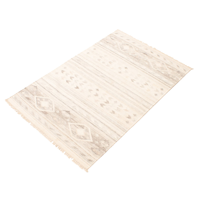 Tapis ivoire en laine tissé à plat à la main Penryn