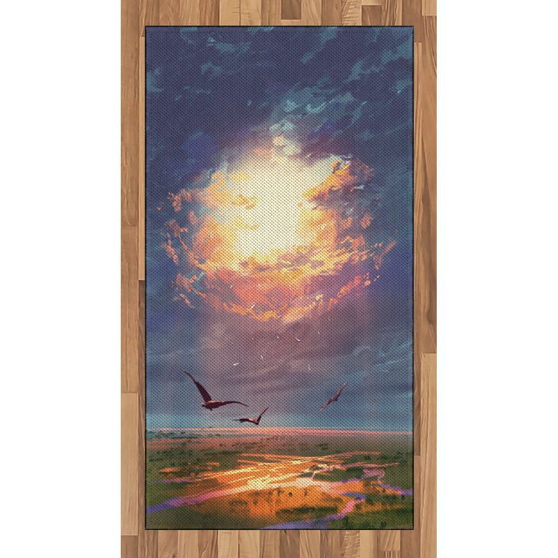 Landscape High Density Long Fiber Poly Threads Decorative Area Rug Carpet, Rectangle 2'7" x 5'
