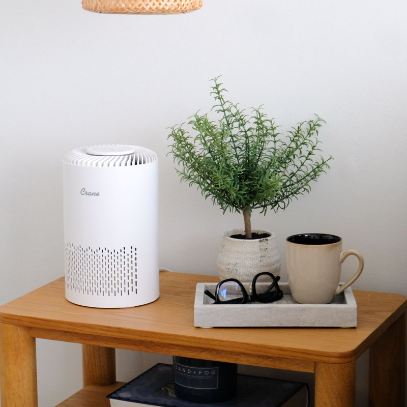 Crane True HEPA Air Purifier, Up To 150 Sq. Ft., With Aroma Tray, Night Light, Adjustable Fan Speed And Timer Function