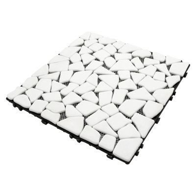 12'' L x 12'' W Stone Interlocking Deck Tile