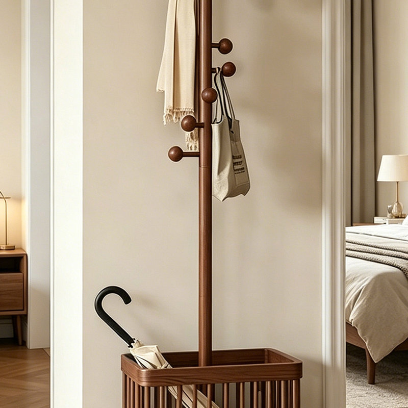Portemanteau en bois d'hévéa, Brown