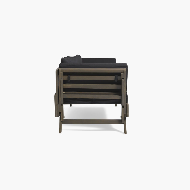 Lit de jour d'extérieur avec coussins Lauire, Coussin noir / structure grise