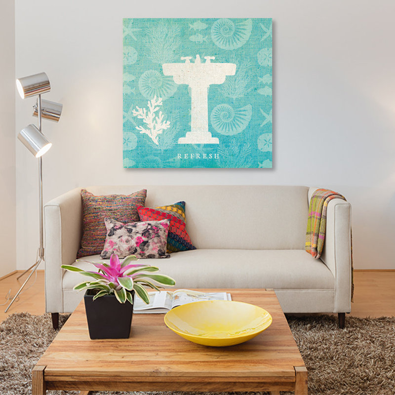 «Pacific Bath III», impression sur toile tendue, H 26 po x l 26 po x P 1,5 po, Toile tendue, Pas de tapis