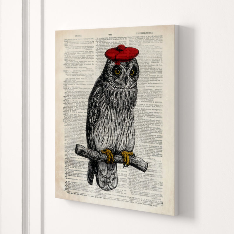 Hipster Owl Print by Michelle Bennett, Glass Coat